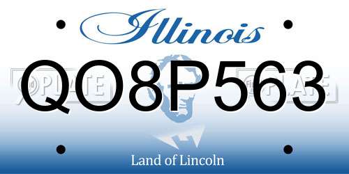 QO8P563 Illinois License Plate