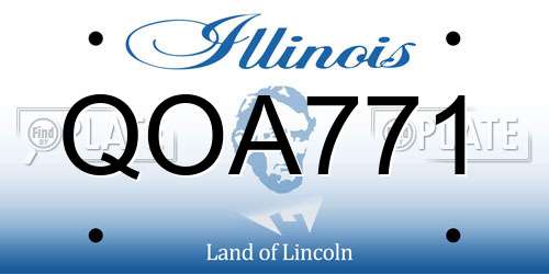QOA771 Illinois License Plate