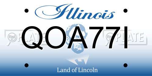 QOA77I Illinois License Plate