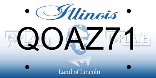 QOAZ71 Illinois License Plate