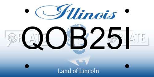 QOB25I Illinois License Plate