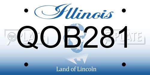 QOB281 Illinois License Plate