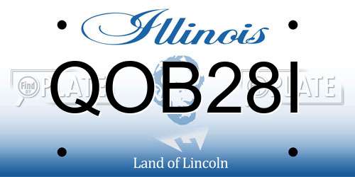 QOB28I Illinois License Plate