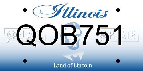 QOB751 Illinois License Plate