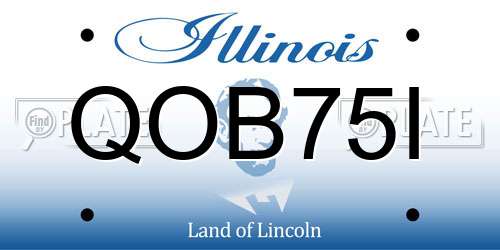 QOB75I Illinois License Plate