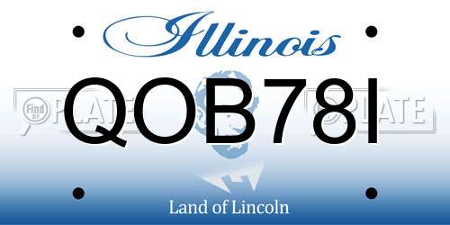 QOB78I Illinois License Plate