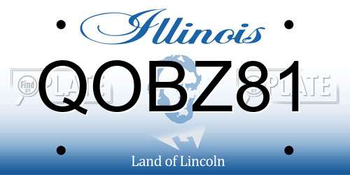 QOBZ81 Illinois License Plate