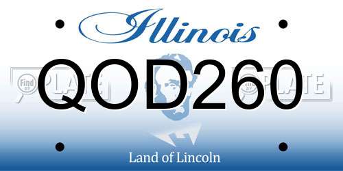 QOD260 Illinois License Plate