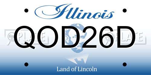 QOD26D Illinois License Plate
