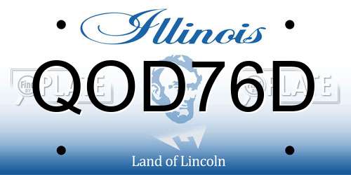 QOD76D Illinois License Plate
