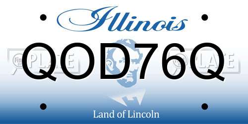 QOD76Q Illinois License Plate