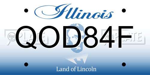 QOD84F Illinois License Plate