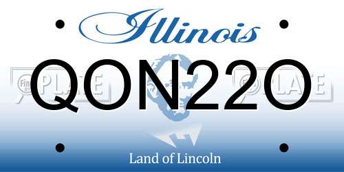 QON22O Illinois License Plate