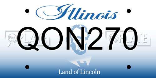 QON270 Illinois License Plate