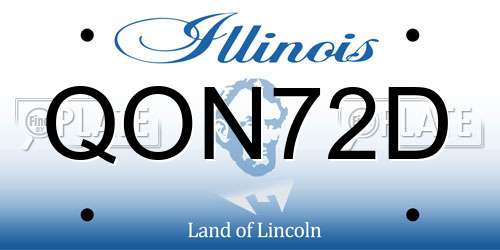 QON72D Illinois License Plate