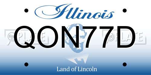 QON77D Illinois License Plate