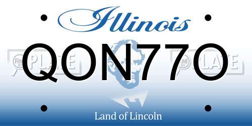 QON77O Illinois License Plate