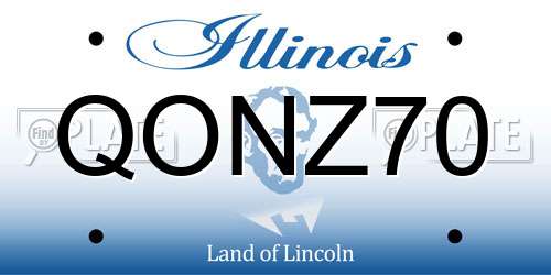 QONZ70 Illinois License Plate
