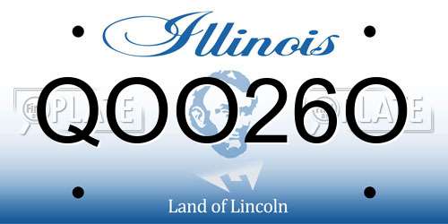 QOO26O Illinois License Plate