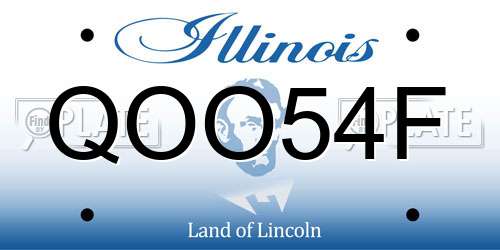 QOO54F Illinois License Plate