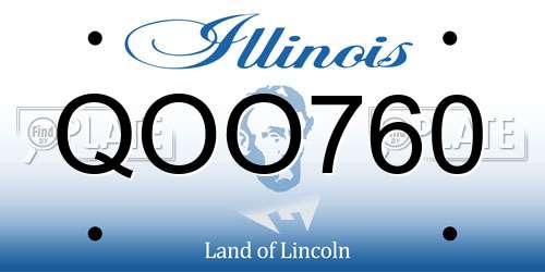 QOO760 Illinois License Plate