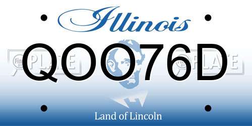 QOO76D Illinois License Plate