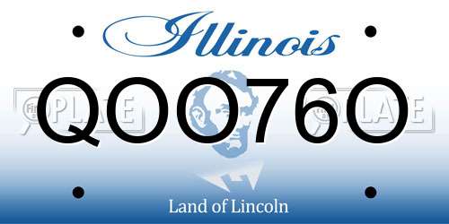 QOO76O Illinois License Plate