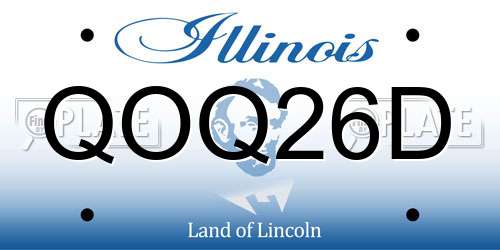 QOQ26D Illinois License Plate