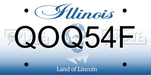 QOQ54F Illinois License Plate