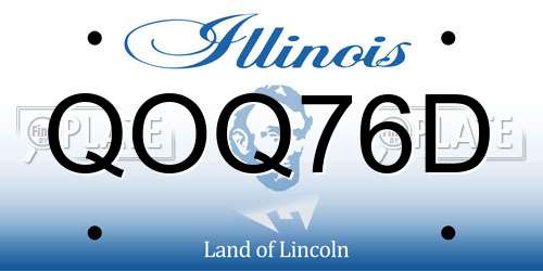 QOQ76D Illinois License Plate