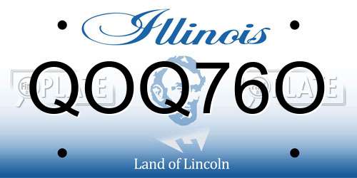 QOQ76O Illinois License Plate