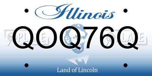 QOQ76Q Illinois License Plate