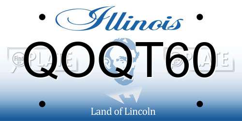 QOQT60 Illinois License Plate
