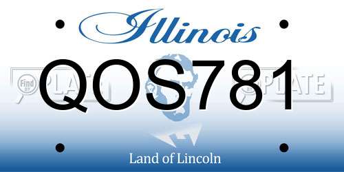 QOS781 Illinois License Plate