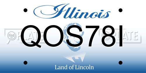 QOS78I Illinois License Plate