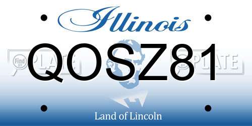 QOSZ81 Illinois License Plate