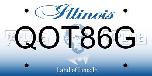 QOT86G Illinois License Plate