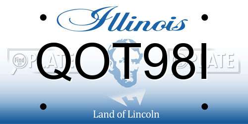 QOT98I Illinois License Plate