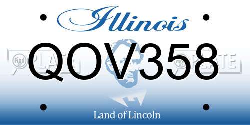 QOV358 Illinois License Plate