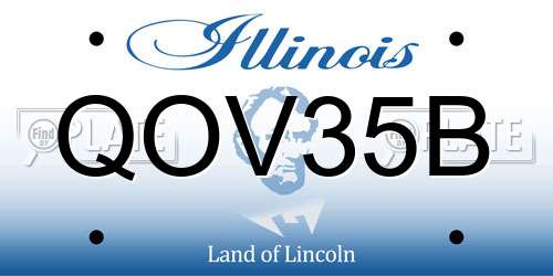QOV35B Illinois License Plate
