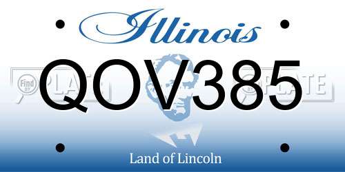 QOV385 Illinois License Plate