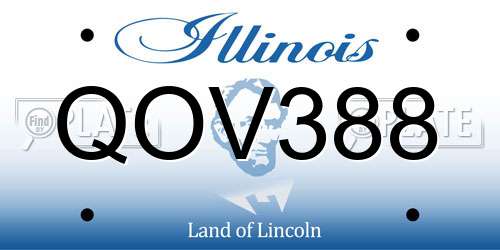 QOV388 Illinois License Plate