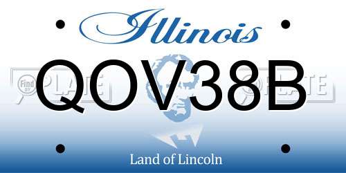 QOV38B Illinois License Plate