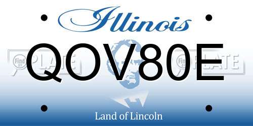 QOV80E Illinois License Plate