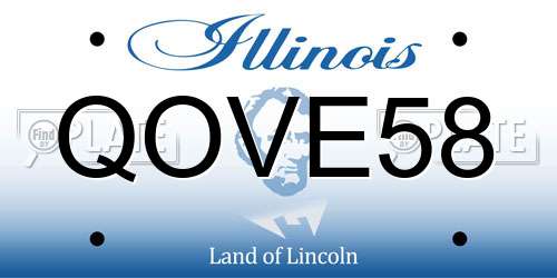 QOVE58 Illinois License Plate