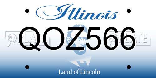 QOZ566 Illinois License Plate