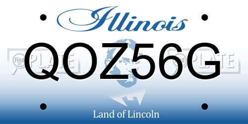 QOZ56G Illinois License Plate