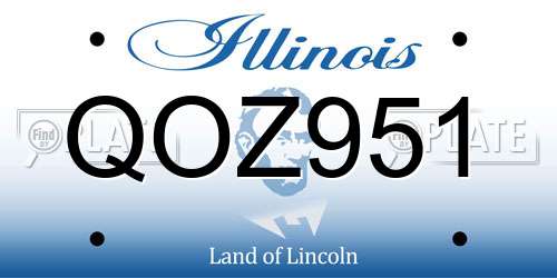 QOZ951 Illinois License Plate