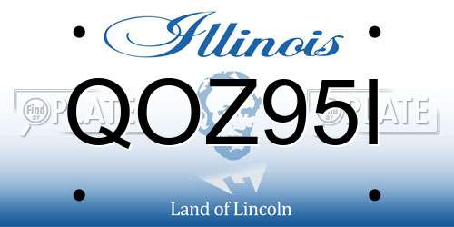 QOZ95I Illinois License Plate