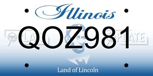 QOZ981 Illinois License Plate